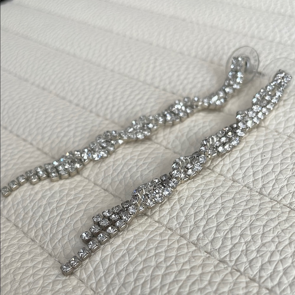 Elegant Silver Crystal Earrings
